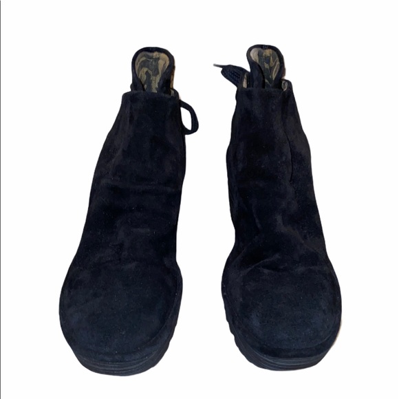Fly London Yebi Suede Black Ankle Boots - Picture 3 of 11